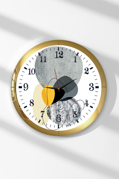 Zevahir Mobilya Dekorasyon Ceas de perete rotund din MDF cu tematică Geometri...