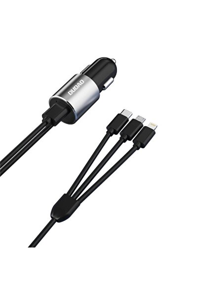 DUDAO Încărcător auto R5 Pro N 3-în-1 USB 3.4A, negru