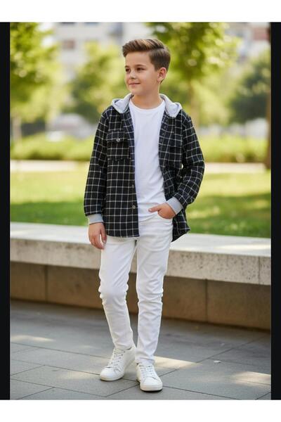 Gala cămașă pentru copii unisex kareli cu glugă