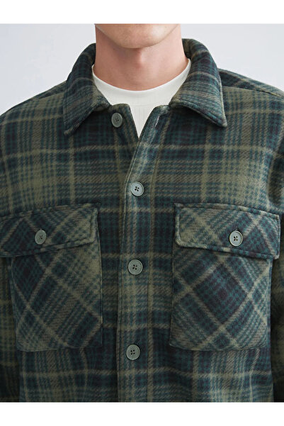 LC Waikiki Comfortable Fit Long Sleeve Plaid Men's Shirt Jacket