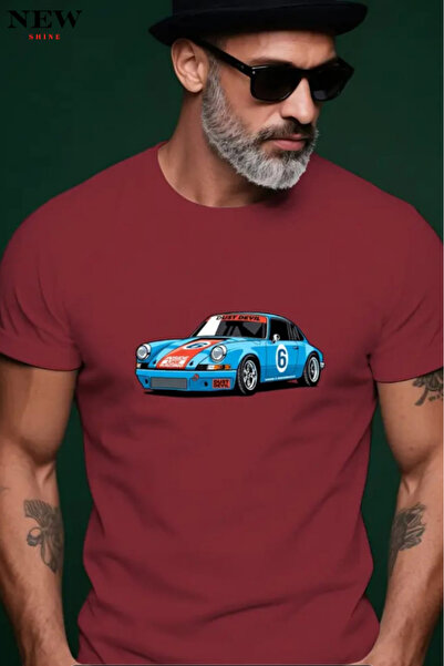 New Shine تي شيرت مطبوع عليه سيارة للجنسين