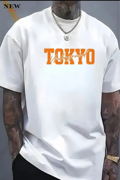 New Shine تي شيرت مطبوع عليه طوكيو للجنسين