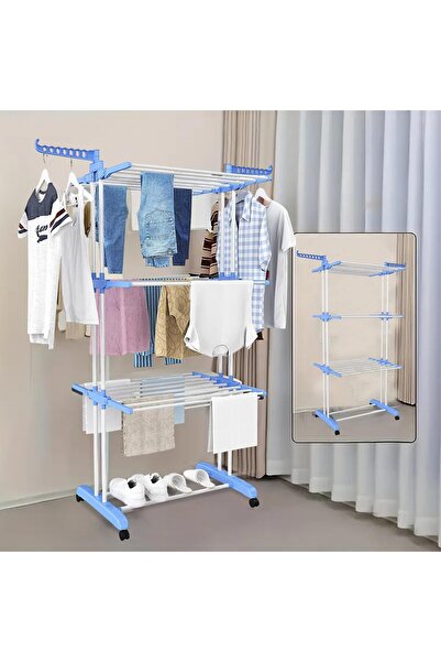 LAOBAN 3-Layers Stainless Steel Clothes Hanger Multicolour 170x126x64cm