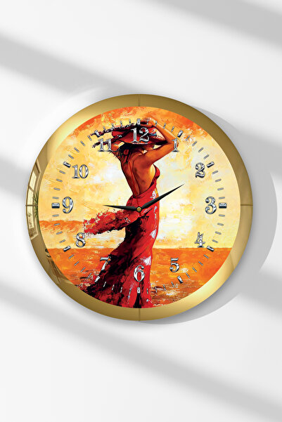 Zevahir Mobilya Dekorasyon Ceas de perete rotund din MDF cu temă feminină, cu...