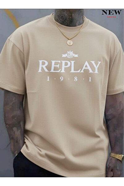 New Shine تي شيرت مطبوع للجنسين من ريبلاي 1981