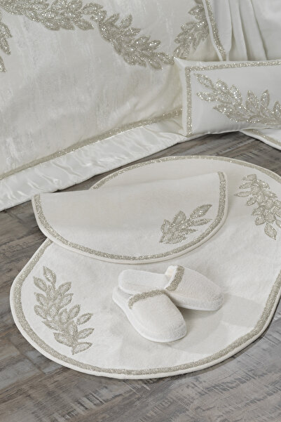 ZEBRACASA Karen İkili Oval Paspas Takımı / Krem