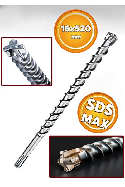 Baytec MK1652 Sds Max Hilti Beton Beton Delme Matkap Ucu 16x520 mm 4 Elmaslı