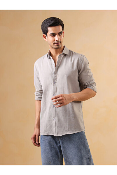 TRULOOM By Styli Men Solid Relaxed Fit Cotton Shirt