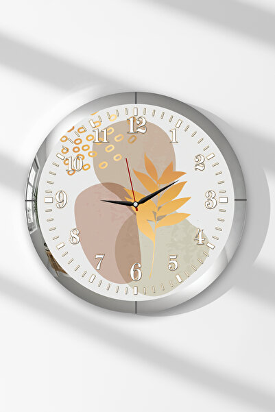 Zevahir Mobilya Dekorasyon Silver Framed Abstract Clock Themed Round Mdf Wall...