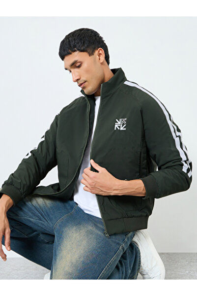 Styli Men Relaxed Fit Striped Zip-Up Jacket