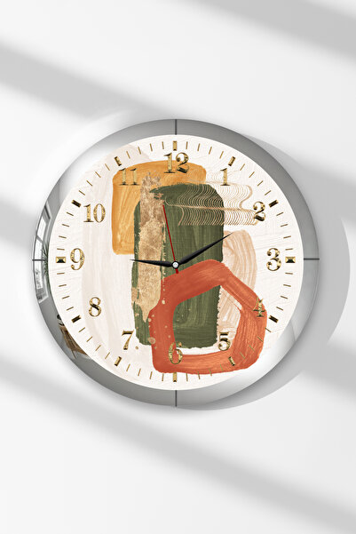 Zevahir Mobilya Dekorasyon Ceas de perete rotund din MDF cu tematică de geome...