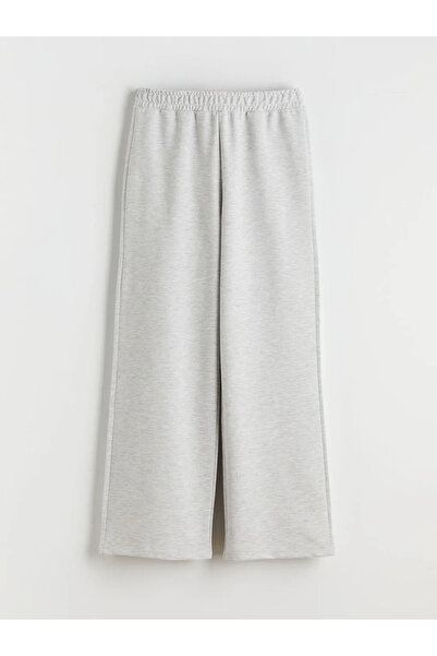 LC Waikiki Gray Girl's Tracksuit Bottom with Elastic Waist