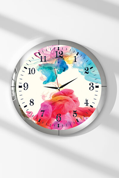 Zevahir Mobilya Dekorasyon Ceas de perete rotund din MDF cu tematică paletă d...