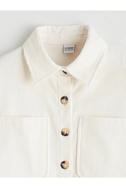 LC Waikiki Стандартна кадифена риза с дълъг ръкав за момиче