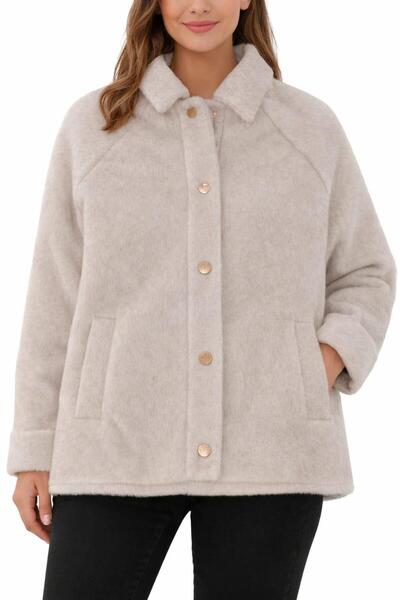 TIFFANY&TOMATO Tüylü Yüzeyli Kaşe Ceket