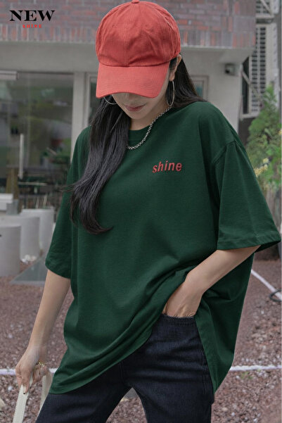 New Shine تي شيرت مطبوع عليه شعار SHINE للجنسين