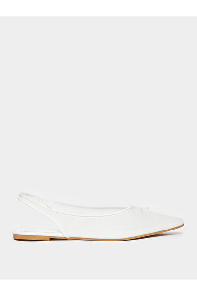 Styli White Slingback Flat Shoes