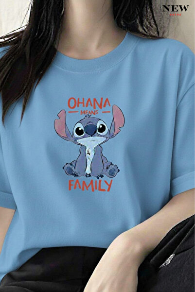 New Shine تي شيرت مطبوع عليه شخصية ستيتش للجنسين