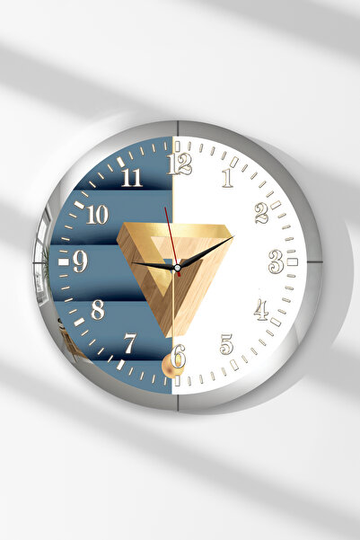 Zevahir Mobilya Dekorasyon Ceas de perete rotund din MDF cu tematică geometri...