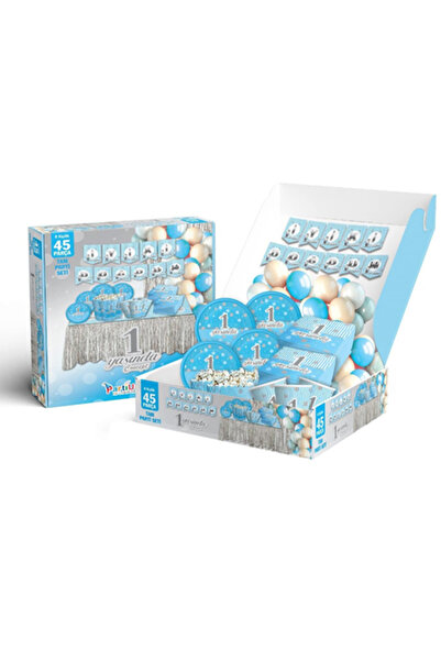 Parti Ustası Mavi 1 Yaş Doğum Günü Parti Seti