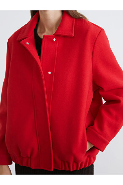 LC Waikiki Polo Collar Women's Bomber Cashmere Jacket