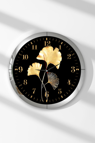 Zevahir Mobilya Dekorasyon Ceas de perete rotund din MDF cu cadru argintiu și...