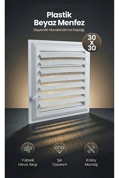 ÖZFIRAT PVC YAPI Plastik Havalandırma Menfezi - WC & Banyo Uyumlu - Beyaz - (...