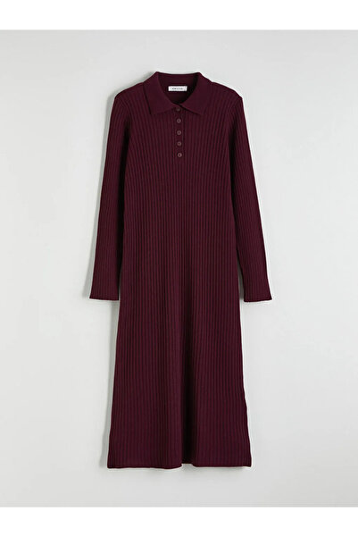 LC Waikiki Polo Neck Ribbed Knitwear Dress
