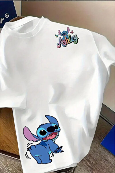 New Shine تي شيرت مطبوع عليه ستيتش للجنسين