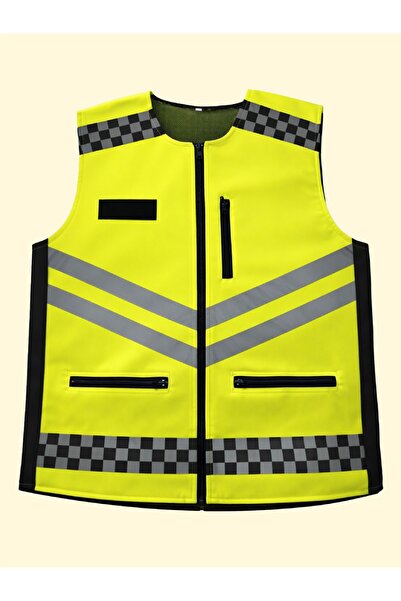 ACR Giyim Tekstil Forma Baskı سترة للدراجين - أصفر - عاكسة للضوء