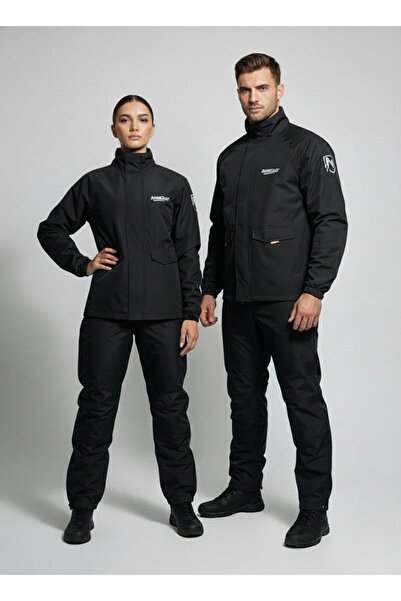 MOTOKIT Siyah Suya Dayanıklı Alt Üst Motosiklet Yağmurluk Seti – Taşıma Kılıf...