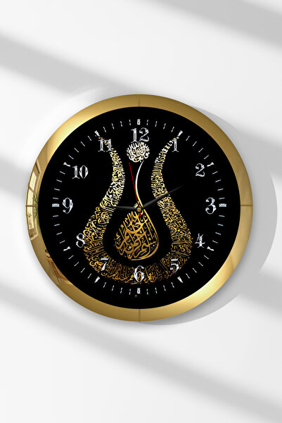 Zevahir Mobilya Dekorasyon Ceas de perete rotund din MDF cu tematică lalele, ...