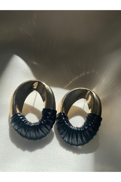 JEWELRY Gold Detailed Hoop Earrings