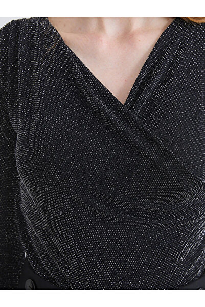 LC Waikiki Double-Breasted Collar Shiny Blouse