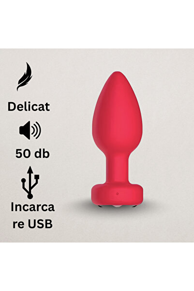 cribeau Dispozitiv de Masaj Anal cu Control prin Aplicatie, 10 Moduri, USB, Rezistent la Apa, Rosu