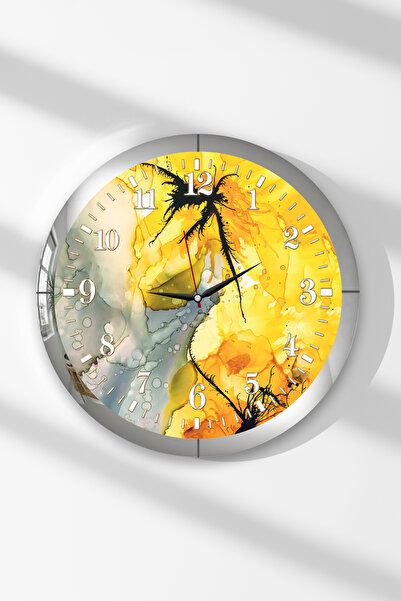 Zevahir Mobilya Dekorasyon Ceas de perete rotund din MDF cu tematică Floarea ...