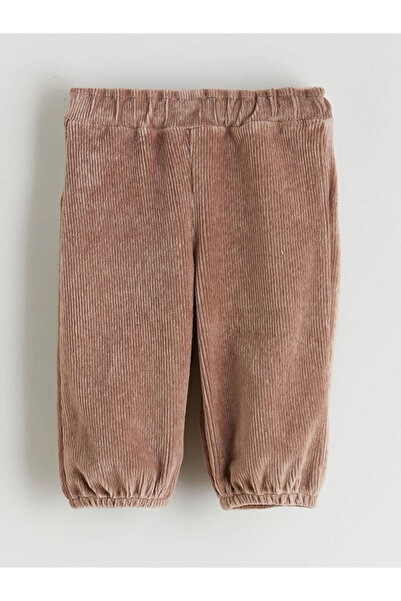 LC Waikiki Baby Girl Printed Sweatshirt and Velvet Pants 2-Piece Set