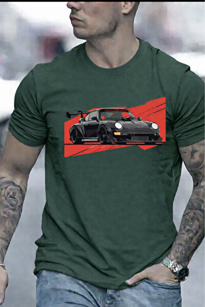 New Shine تي شيرت مطبوع عليه سيارة للجنسين