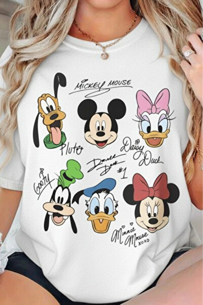 New Shine УНИСЕКС ТЕНИСКА С ПРИНТ НА МИКИ И ГУФИ