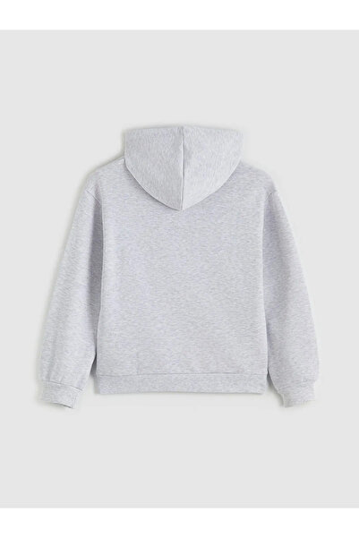 LC Waikiki Gray Hooded Girl's Tracksuit Set