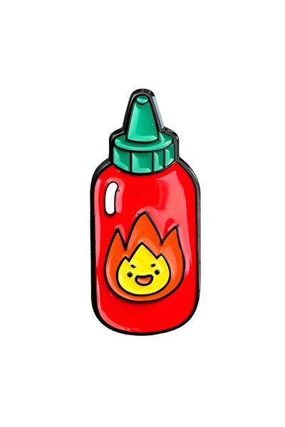 SPELT Acı Sos Şişesi Rozet Pin Hot Sauce Bottle Mini Broş