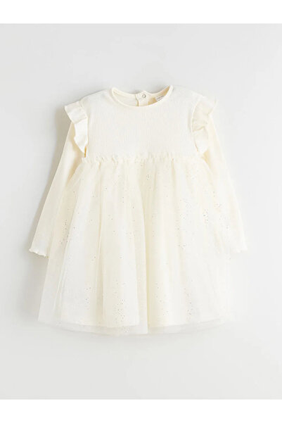 LC Waikiki Bisiklet Yaka Kız Bebek Prenses Elbise