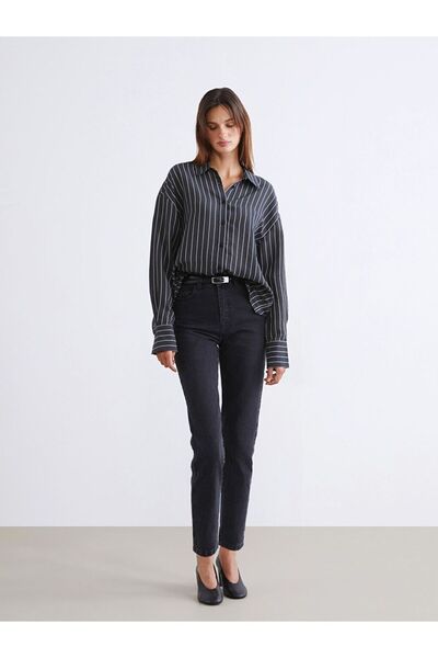 LC Waikiki Soulife Black Striped Women's Shirt