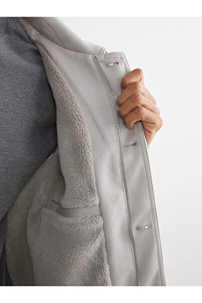 LC Waikiki Comfortable Fit Shirt Collar Suede Men's Coat