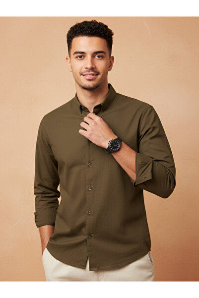 TRULOOM By Styli Men Button Down Collar Regular Fit Shirt