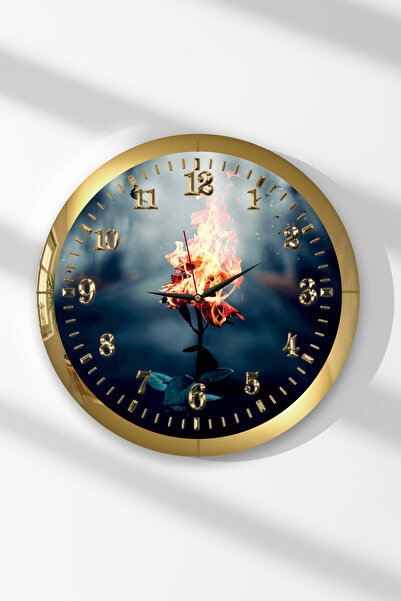 Zevahir Mobilya Dekorasyon Ceas de perete rotund din MDF cu tematică de flori...