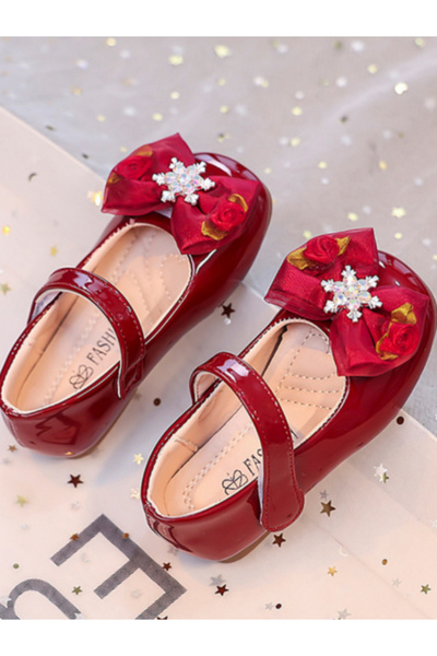 Take Two By Styli Girls Bow and Rhinestone Mary Jane Shoes