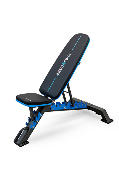 Thunder GRYND foldable exercise bench, adjustable backrest and seat, abdomina...