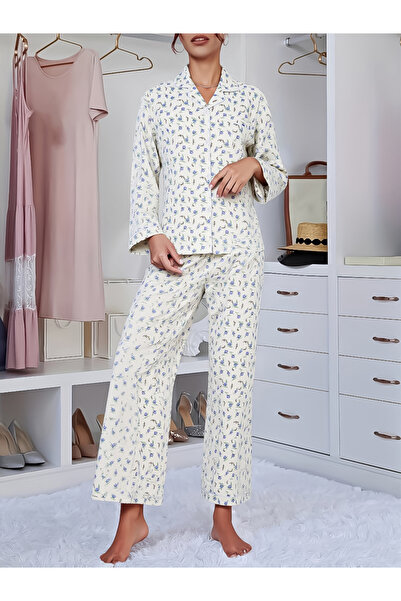 Take Two By Styli Women Floral Print Shirt and Pyjama Set