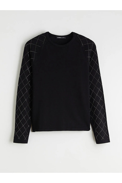 LC Waikiki Crew Neck Women's Knitwear Sweater with Stones